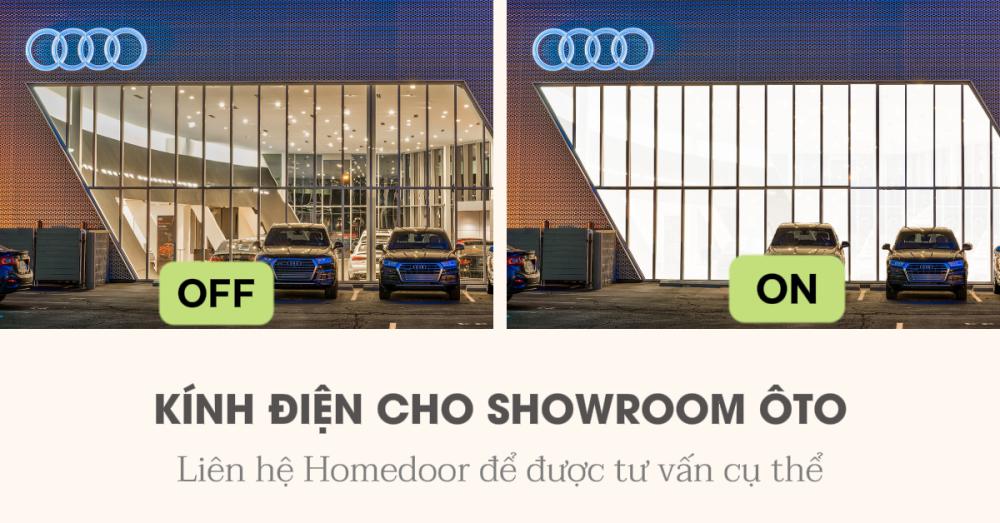 Vách kính điện cho showroom