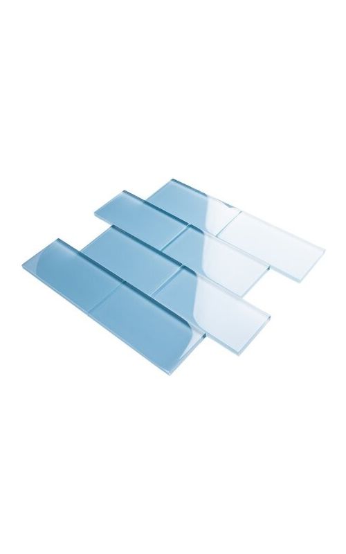 Gạch kính ốp bếp màu xanh dương