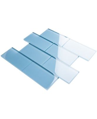 Gạch kính ốp bếp màu xanh dương
