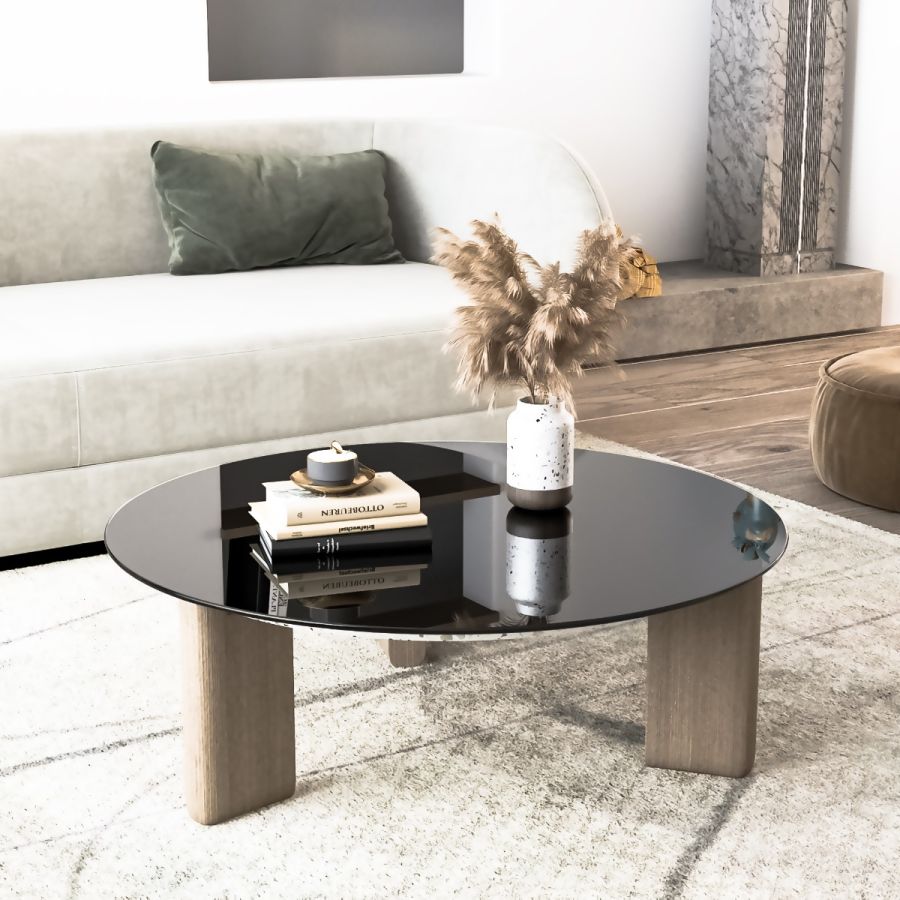 Bàn kính cường lực đen MB_T150.093